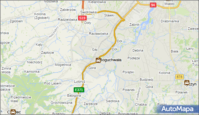 mapa Boguchwała powiat rzeszowski, Boguchwała powiat rzeszowski na mapie Targeo