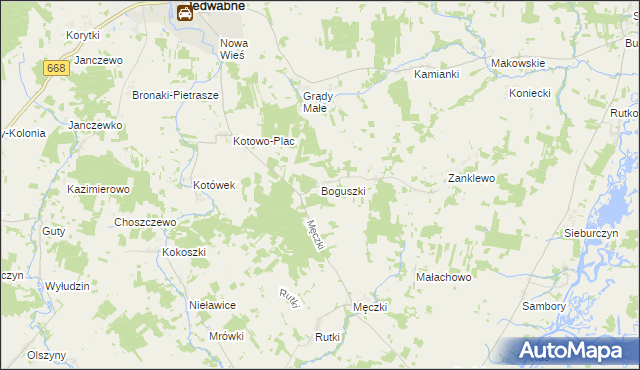 mapa Boguszki gmina Wizna, Boguszki gmina Wizna na mapie Targeo