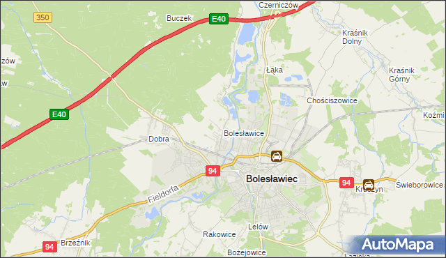 mapa Bolesławice gmina Bolesławiec, Bolesławice gmina Bolesławiec na mapie Targeo