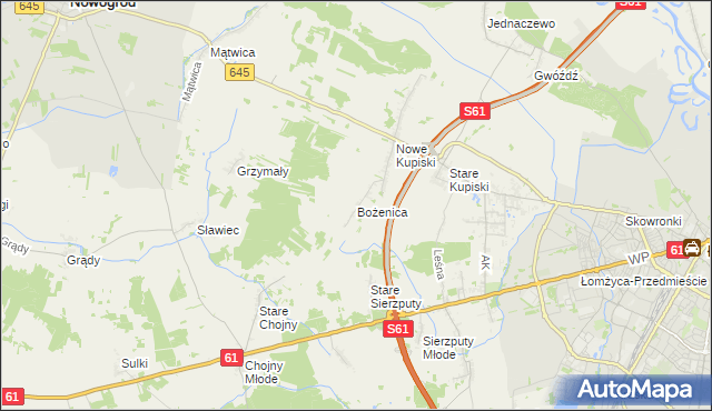 mapa Bożenica, Bożenica na mapie Targeo