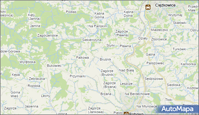 mapa Bruśnik, Bruśnik na mapie Targeo