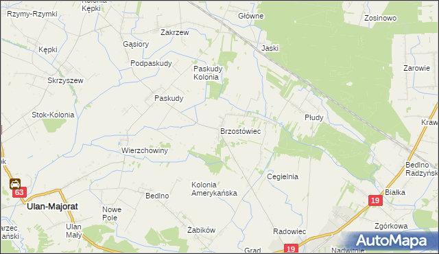 mapa Brzostówiec, Brzostówiec na mapie Targeo