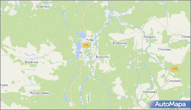 mapa Buszyno, Buszyno na mapie Targeo