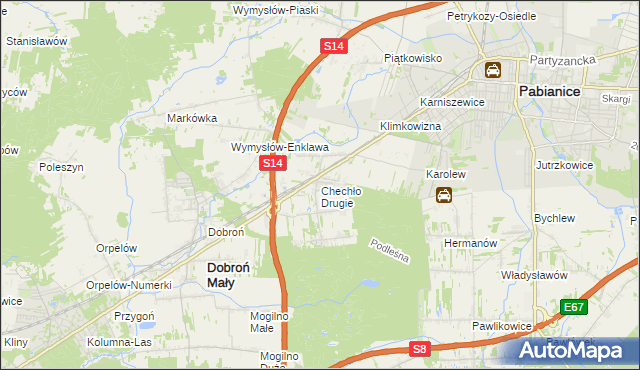 mapa Chechło Drugie, Chechło Drugie na mapie Targeo