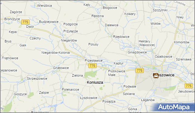 mapa Chorążyce, Chorążyce na mapie Targeo