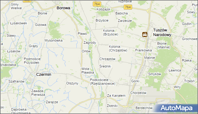 mapa Chrząstów gmina Mielec, Chrząstów gmina Mielec na mapie Targeo