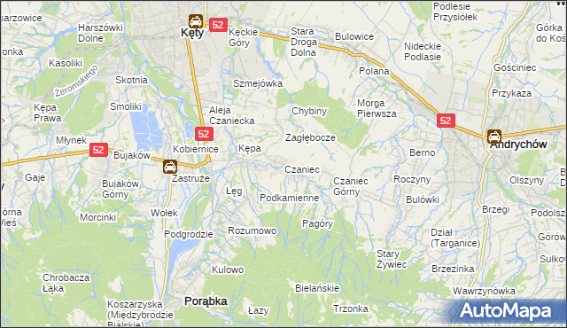 mapa Czaniec, Czaniec na mapie Targeo
