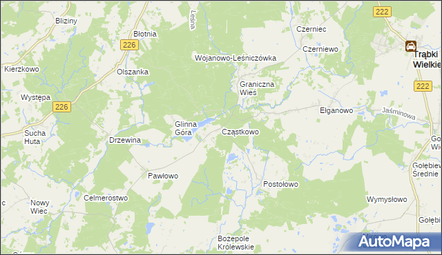 mapa Cząstkowo, Cząstkowo na mapie Targeo