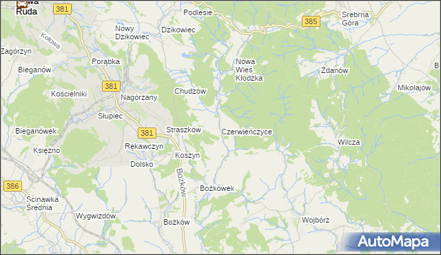 mapa Czerwieńczyce, Czerwieńczyce na mapie Targeo