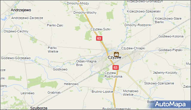 mapa Czyżew Ruś-Wieś, Czyżew Ruś-Wieś na mapie Targeo