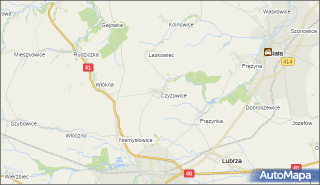 mapa Czyżowice gmina Prudnik, Czyżowice gmina Prudnik na mapie Targeo