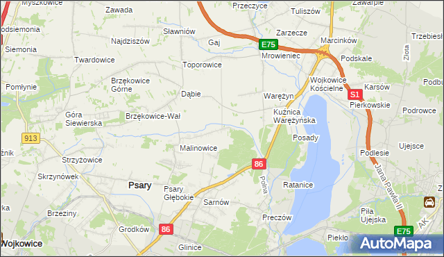 mapa Dąbie Chrobakowe, Dąbie Chrobakowe na mapie Targeo