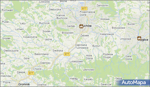 mapa Dąbrówka Tuchowska, Dąbrówka Tuchowska na mapie Targeo