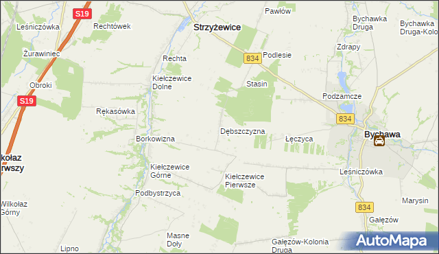 mapa Dębszczyzna, Dębszczyzna na mapie Targeo