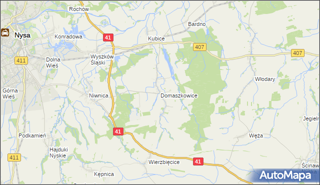 mapa Domaszkowice, Domaszkowice na mapie Targeo