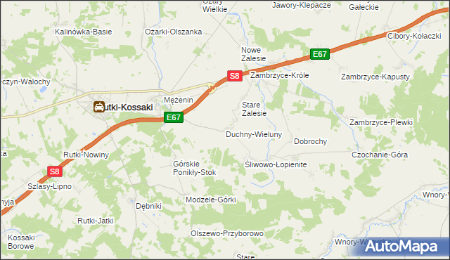 mapa Duchny-Wieluny, Duchny-Wieluny na mapie Targeo