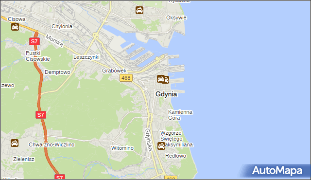 mapa Gdyni, Gdynia na mapie Targeo