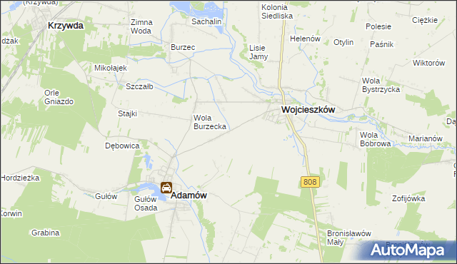 mapa Glinne gmina Wojcieszków, Glinne gmina Wojcieszków na mapie Targeo