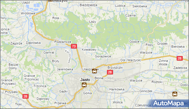 mapa Gorajowice, Gorajowice na mapie Targeo