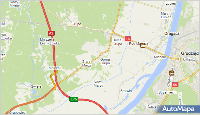 mapa Górna Grupa, Górna Grupa na mapie Targeo