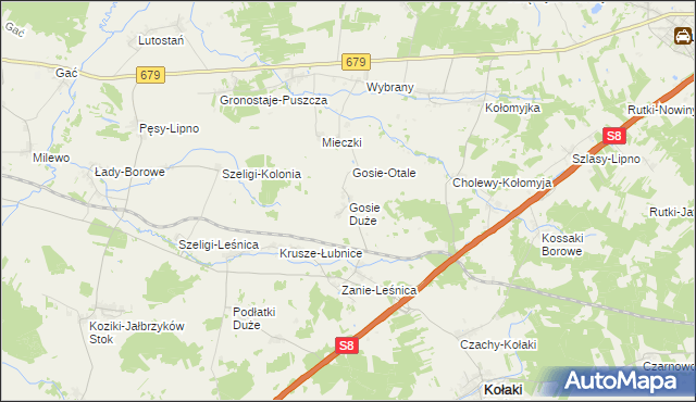 mapa Gosie Duże, Gosie Duże na mapie Targeo