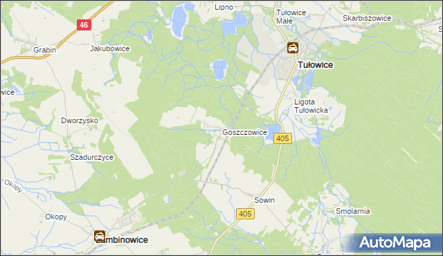 mapa Goszczowice, Goszczowice na mapie Targeo
