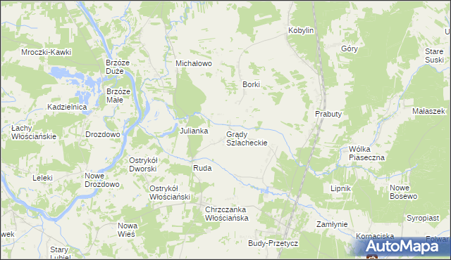 mapa Grądy Szlacheckie, Grądy Szlacheckie na mapie Targeo