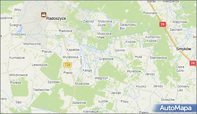 mapa Grębosze, Grębosze na mapie Targeo