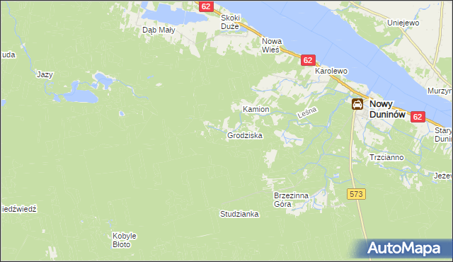 mapa Grodziska gmina Nowy Duninów, Grodziska gmina Nowy Duninów na mapie Targeo