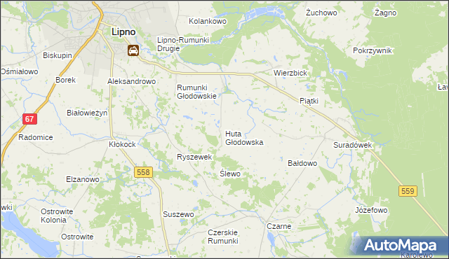 mapa Huta Głodowska, Huta Głodowska na mapie Targeo