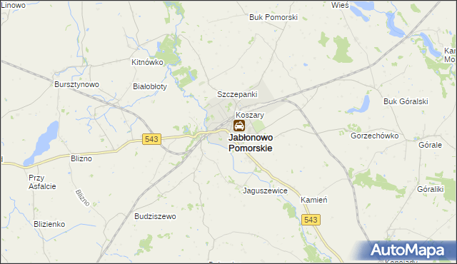 mapa Jabłonowo Pomorskie, Jabłonowo Pomorskie na mapie Targeo