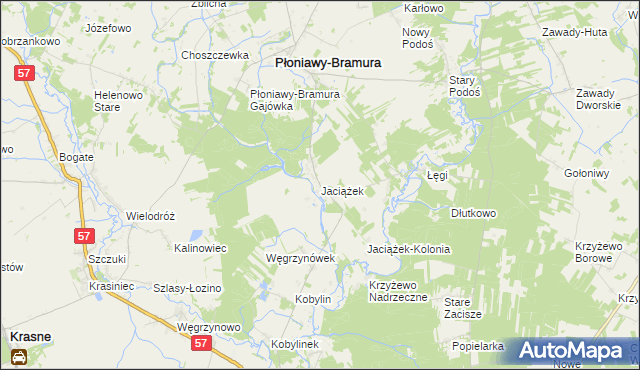 mapa Jaciążek, Jaciążek na mapie Targeo