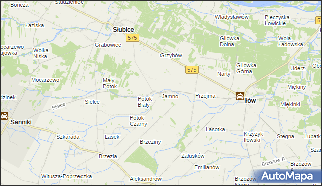 mapa Jamno gmina Słubice, Jamno gmina Słubice na mapie Targeo