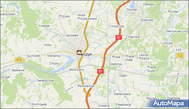 mapa Józefowice gmina Tarczyn, Józefowice gmina Tarczyn na mapie Targeo