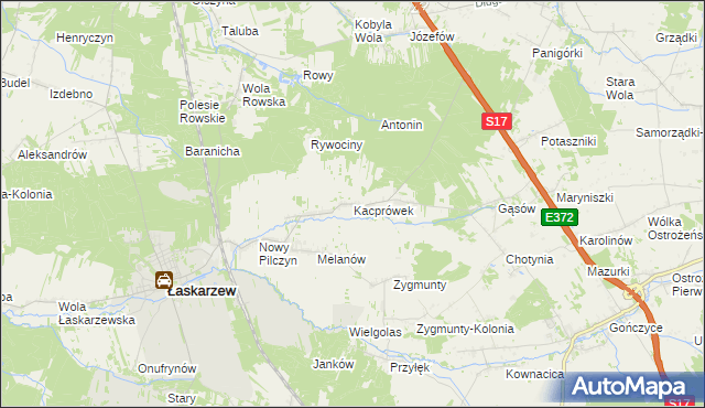 mapa Kacprówek, Kacprówek na mapie Targeo