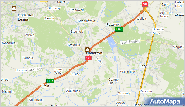 mapa Kajetany, Kajetany na mapie Targeo