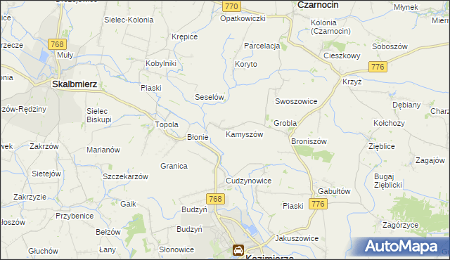 mapa Kamyszów, Kamyszów na mapie Targeo