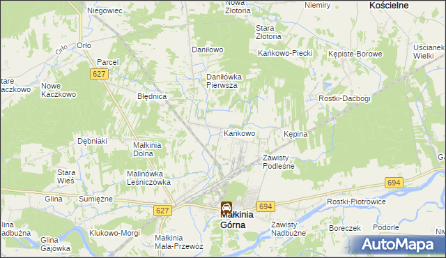 mapa Kańkowo, Kańkowo na mapie Targeo