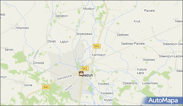 mapa Karniszyn, Karniszyn na mapie Targeo