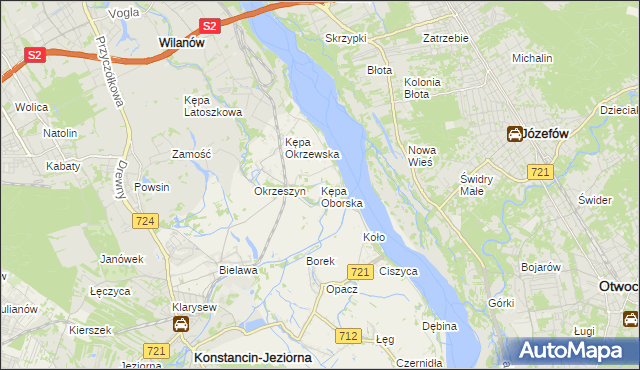 mapa Kępa Oborska, Kępa Oborska na mapie Targeo