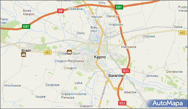 mapa Kępno, Kępno na mapie Targeo