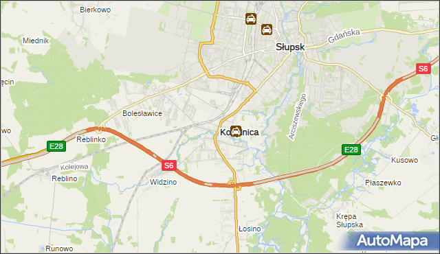 mapa Kobylnica powiat słupski, Kobylnica powiat słupski na mapie Targeo