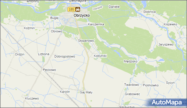 mapa Kobylniki gmina Obrzycko, Kobylniki gmina Obrzycko na mapie Targeo