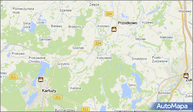 mapa Kobysewo, Kobysewo na mapie Targeo