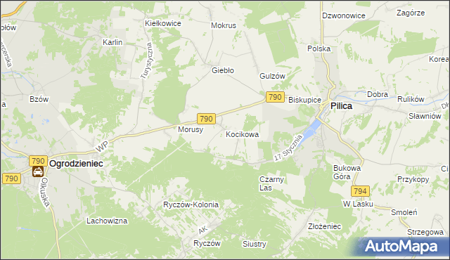 mapa Kocikowa, Kocikowa na mapie Targeo