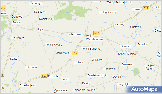 mapa Kołaki-Budzyno, Kołaki-Budzyno na mapie Targeo