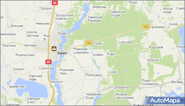 mapa Kolebki, Kolebki na mapie Targeo