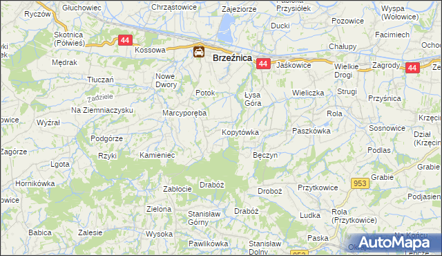 mapa Kopytówka, Kopytówka na mapie Targeo