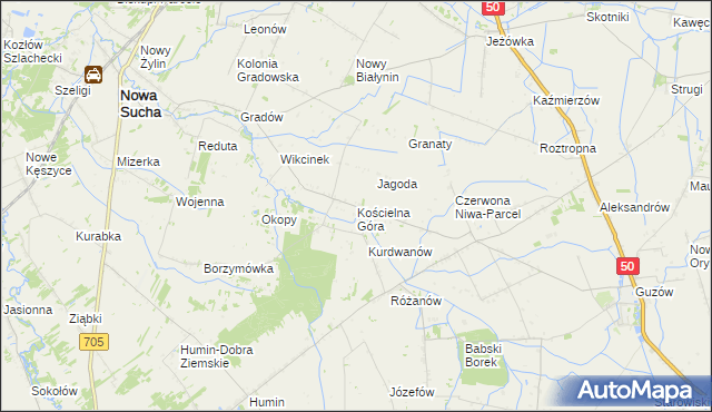 mapa Kościelna Góra, Kościelna Góra na mapie Targeo