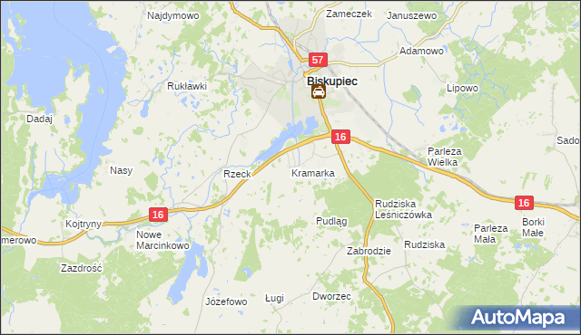 mapa Kramarka, Kramarka na mapie Targeo